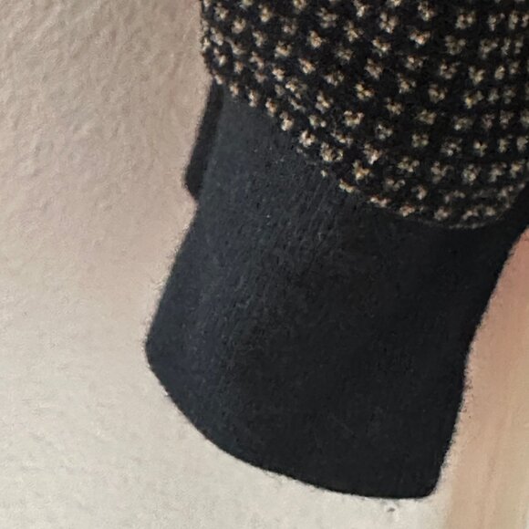 VTG M.E. Sport Men’s Velour LS Polo Pullover Crosshatch Pattern Blk/Brn Size L - Picture 8 of 14